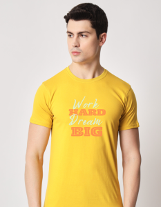 Work Hard Dream Big half sleeve men round neck t-shirt