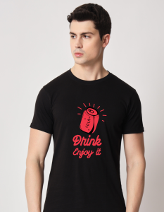 Drink injoy it half sleeve men round neck t-shirt