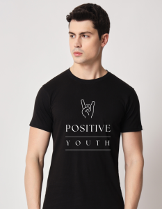 Positive youth half sleeve men round neck t-shirt