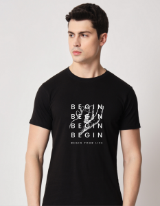 Begin half sleeve men round neck t-shirt