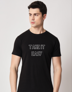 Take It Iasy half sleeve men round neck t-shirt