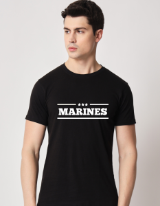 Marines half sleeve men round neck t-shirt