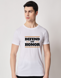 Defend half sleeve men round neck t-shirt