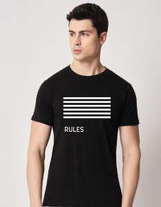 Rules half sleeve men round neck t-shirt