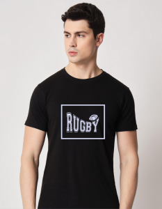 Rugby half sleeve men round neck t-shirt