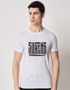 Surfing half sleeve men round neck t-shirt