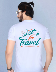 Lets go travel half sleeve men round neck t-shirt