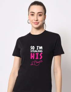 Im Stealing half sleeve women round neck t-shirt