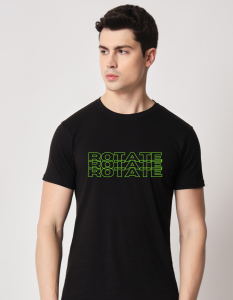 Rotate half sleeve men round neck t-shirt
