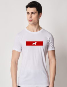 Lion half sleeve men round neck t-shirt