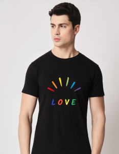 Love half sleeve men round neck t-shirt