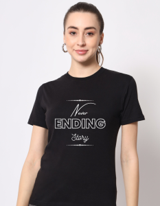 Never ending story half sleeve women round neck t-shirt