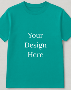 Teal  half sleeve men round neck t-shirt