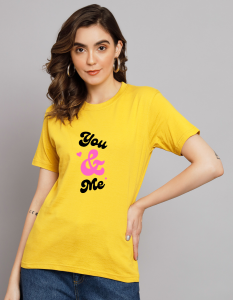 You & me half sleeve women round neck t-shirt