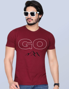 Go half sleeve men round neck t-shirt