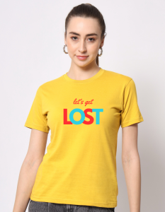 Lets get lost half sleeve women round neck t-shirt