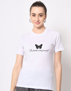 Be gentle with yourself half sleeve women round neck t-shirt