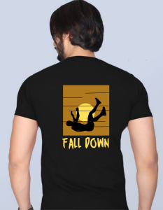 Fall Down half sleeve men round neck t-shirt