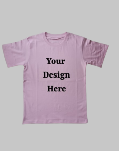 custom design soft pink t shirt half sleeve kids round neck t-shirt