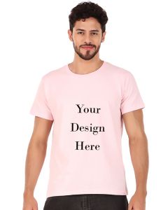 Custom soft pink men round neck t-shirt