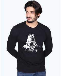 adiyogi full sleeve men round neck t-shirt