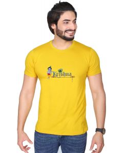krishna half sleeve men round neck t-shirt