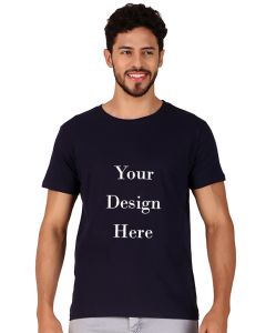 Custom black men round neck t-shirt