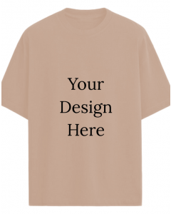 Beige Oversize half sleeve men round neck t-shirt