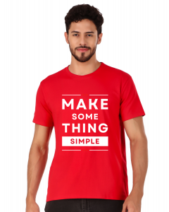 make some thing simple half sleeve men round neck t-shirt