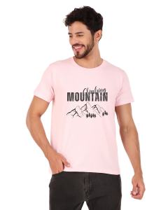 mountain half sleeve men round neck t-shirt