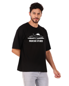 mountain half sleeve men round neck t-shirt