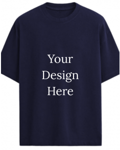 Navy Blue Oversize  half sleeve men round neck t-shirt