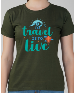 travel half sleeve women round neck t-shirt