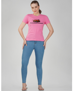car half sleeve women round neck t-shirt