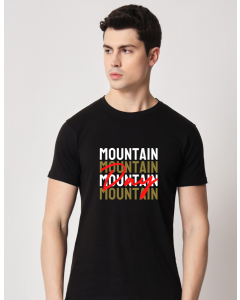 Mountain half sleeve men round neck t-shirt