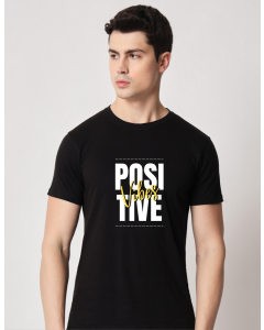 Positive Vibes half sleeve men round neck t-shirt