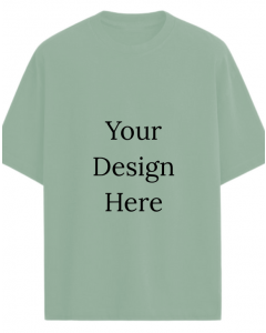 Sage Green Oversize  half sleeve men round neck t-shirt