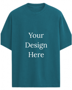 Saphhire Blue Oversize  half sleeve men round neck t-shirt