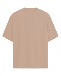 Beige Oversize half sleeve men round neck t-shirt