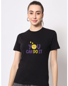 You Can Do It half sleeve women round neck t-shirt