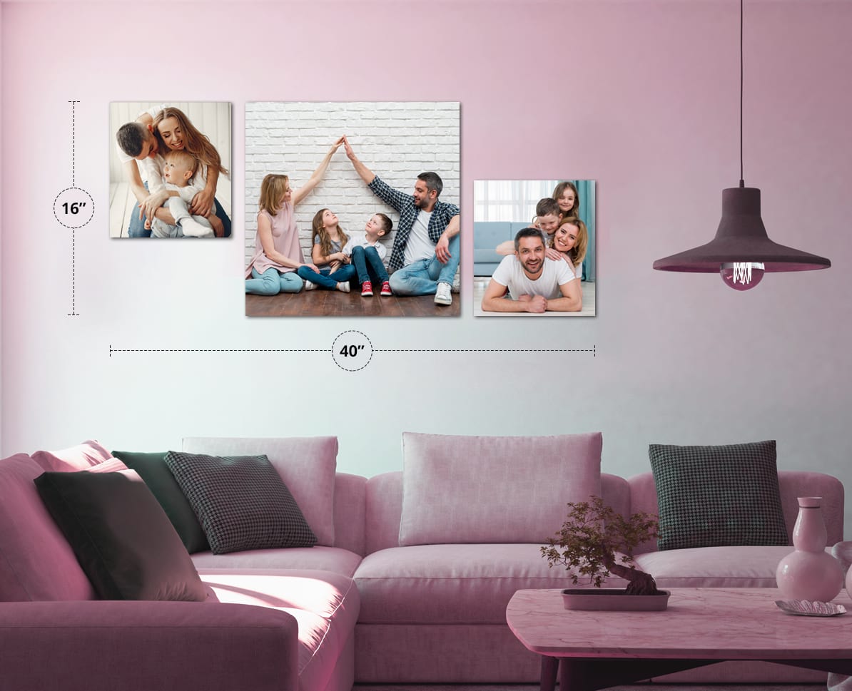 Thematic Family Photo canvas wall display