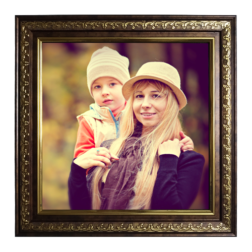 canvas black golden frame