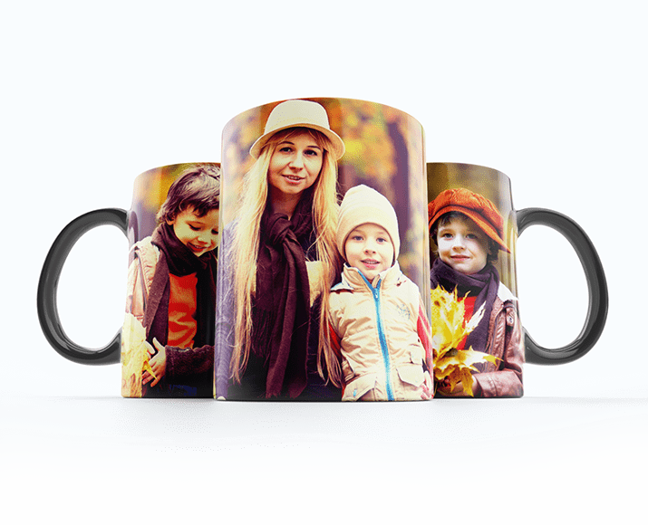 custom photo mugs black